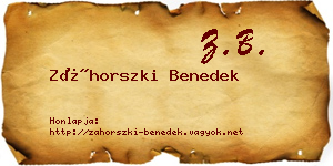 Záhorszki Benedek névjegykártya